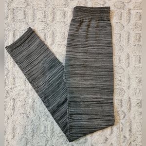 Pink Republic Gray and Black Striped Cozy Leggings Girls Size Large